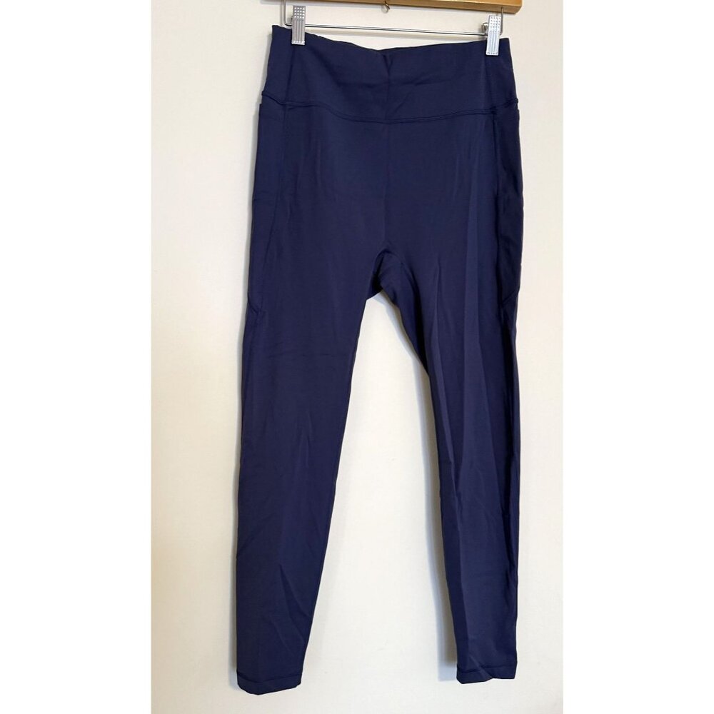 Alala Women's Navy Blue High Rise No front Seam Leggings‎ Size large Athleisure